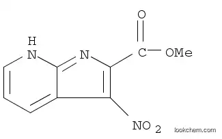 Molecular Structure of 1204475-83-1 (1H-Pyrrolo[2,3-b]pyridine-2-carboxylic acid, 3-nitro-, methyl ester)